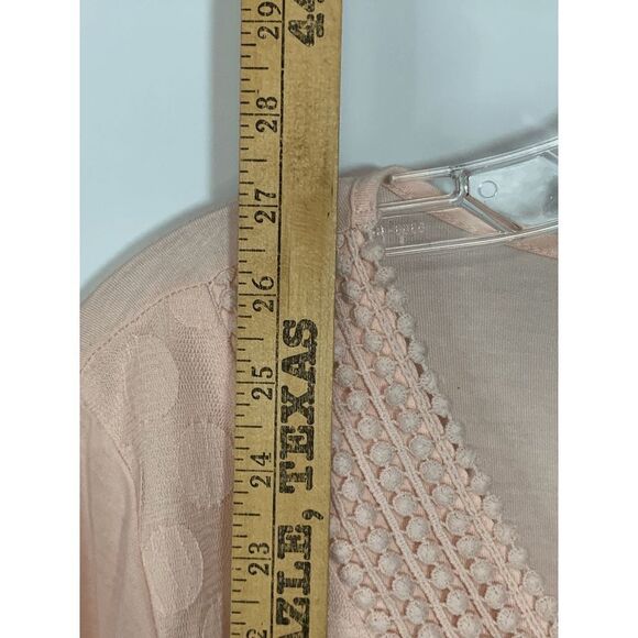 Shannon Ford New York Womens Sweater V Neck Circle Quarter Sleeve Pink Medium - Picture 6 of 8